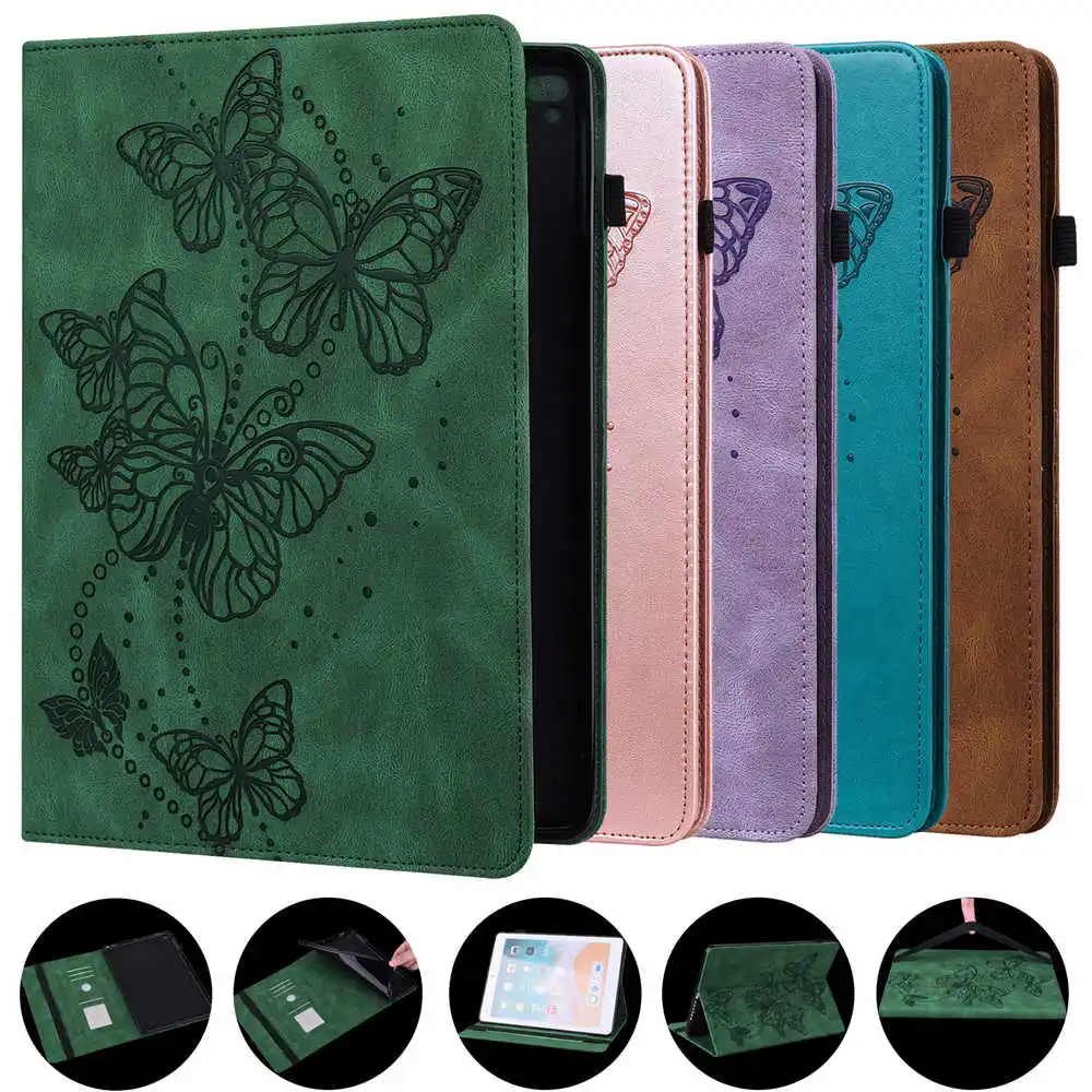 

For Lenovo xiaoxin Pad 2022 10.6 Tablet Case Embossed Butterfly Stand Cover For Lenovo Tab M10 Plus 3nd 10.6 TB-128FU TB-125FU