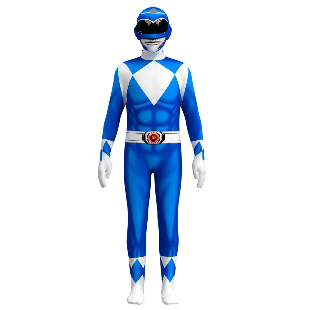 Power Samurai Rangers disfraz de Cosplay para adultos y niños моно де estilo 3D traje Zentai fiesta высокая качественная