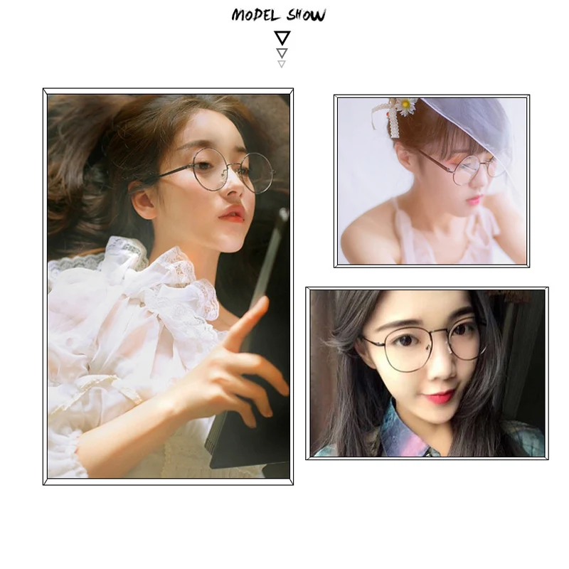 Очки для близорукости в металлической круглой оправе мужчин и женщин аксессуар