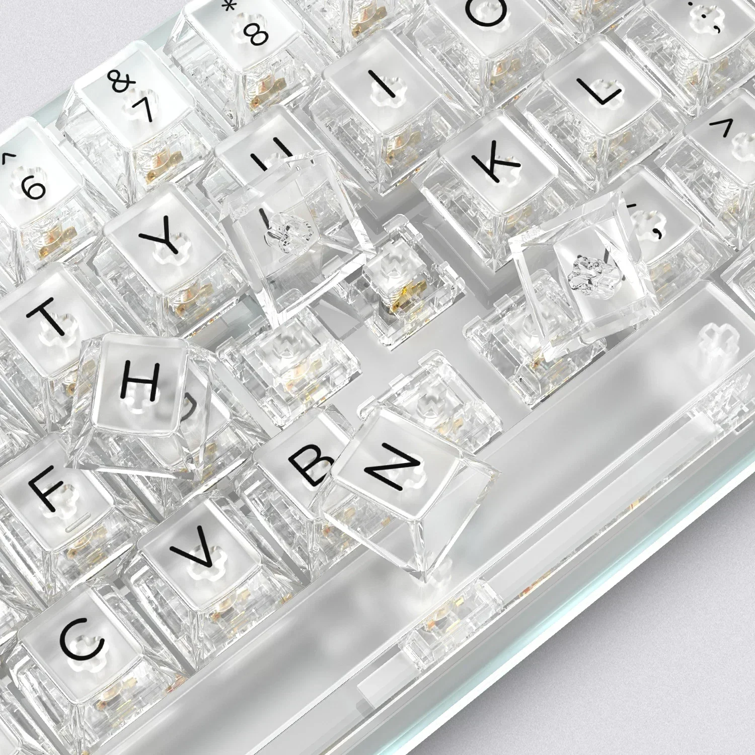 140-клавишные белые прозрачные колпачки для клавиш Cherry Profile Ice Crystal Keycap с