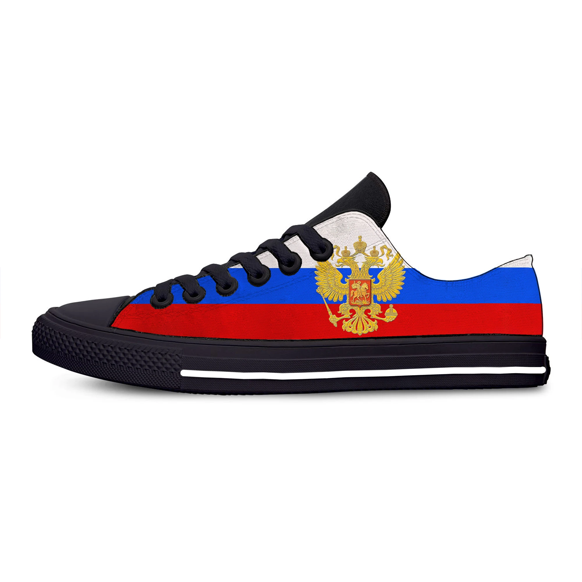 

Russian Russia Flag Patriotic Pride Fashion Funny Casual Cloth Shoes Low Top Lightweight Breathable 3D Print Men Women Sneakers