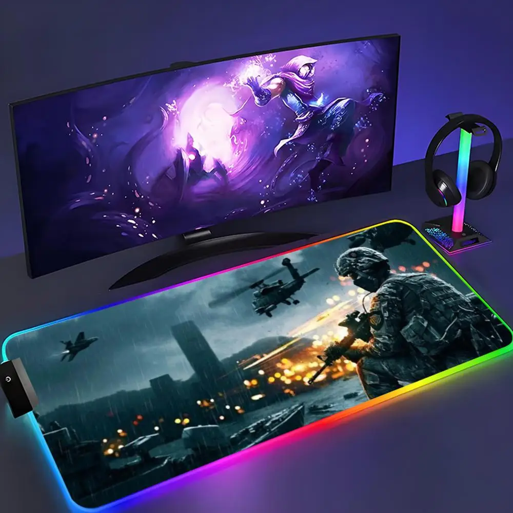 Коврик для мыши Battlefield XXL RGB коврик Kawaii игровые аксессуары компьютерная