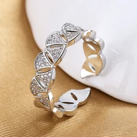 new trendy gold high end geometric sector rhinestones zircon ring men women opening korean fashion aesthetic viking jewerly gift
