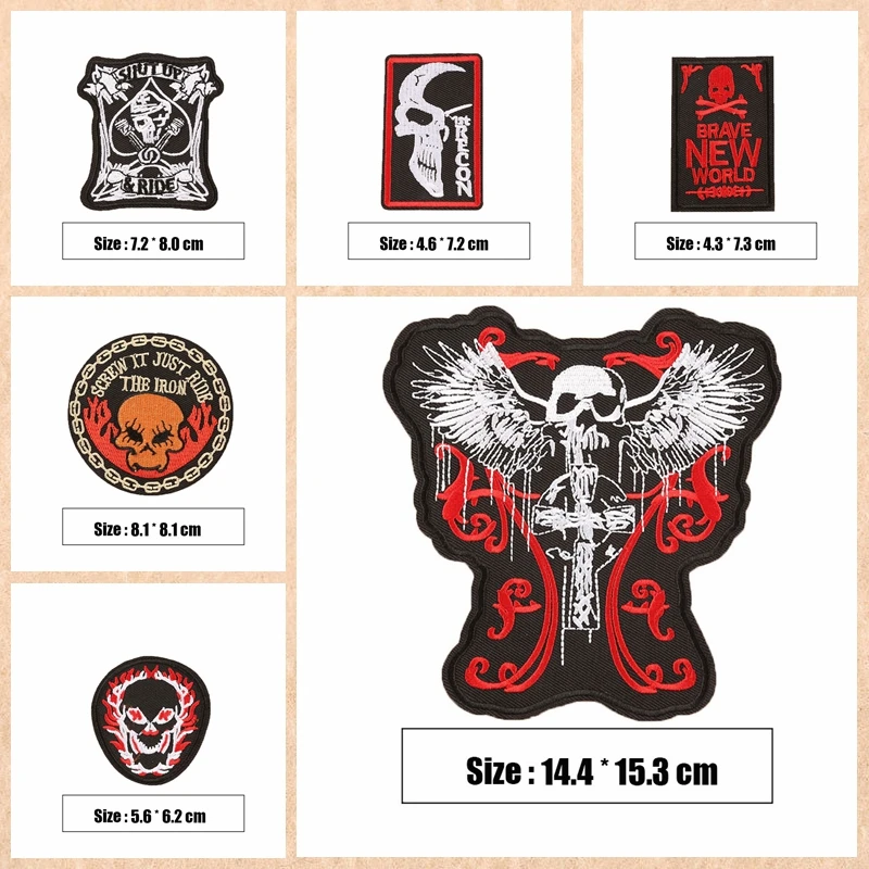 

Punk Embroidery Skull Letter Patch Applique Clothing Accessories Clothing Patch Thermal Transfer