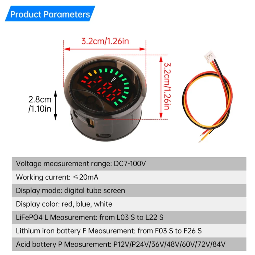 Фото DC 9-120V кислота / тройная литий / литий железный фосфат батарея универсальный ЖК цифровой аккумулятор №4