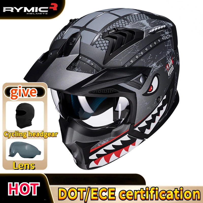Мотоциклетный шлем Rymic анфас для мотокросса Capacete Racing Casco внедорожный несколько