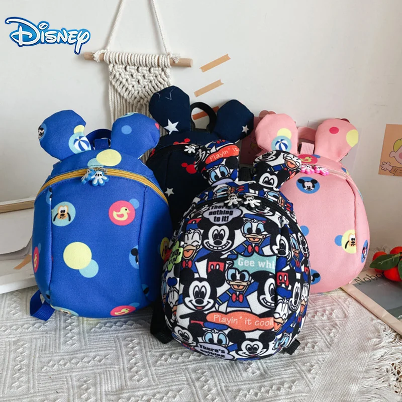 

Плюшевая наплечная сумка Disney с Микки и Минни Маусом, Детский рюкзак, милый рюкзак с защитой от потери для детского сада, сумка для начальной ...