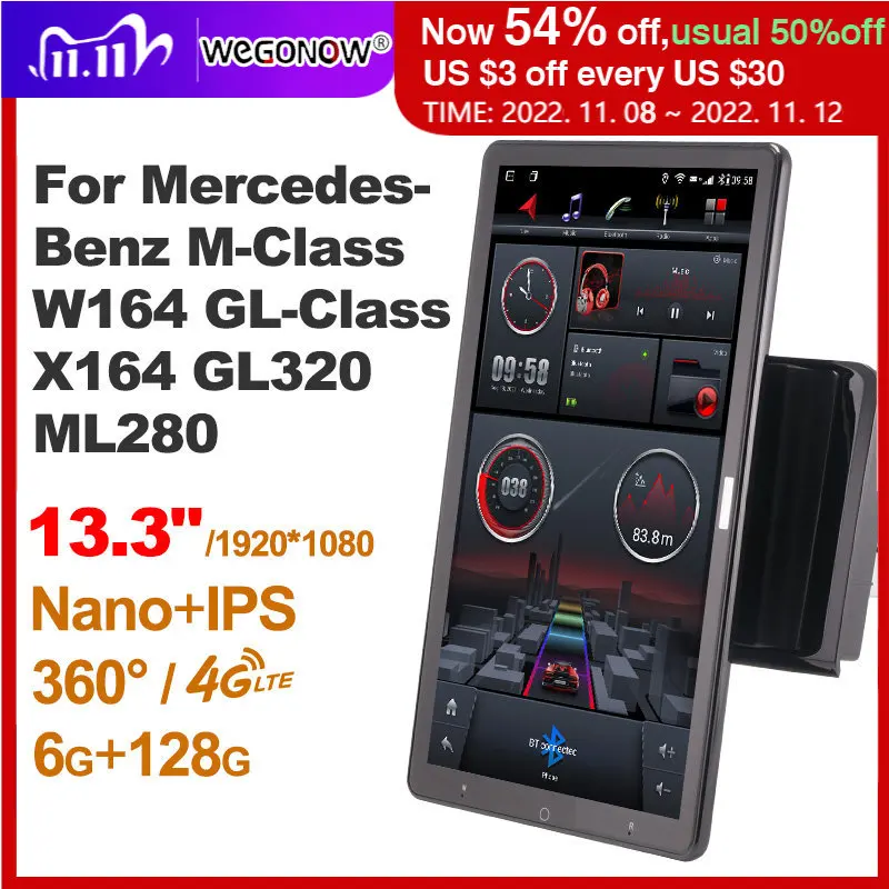 

Android10.0 Ownice автомобильное радио для Mercedes-Benz M-Class W164 GL-Class X164 GL320 ML280 13,3 ''7862 512 без DVD Nano 1920*1080