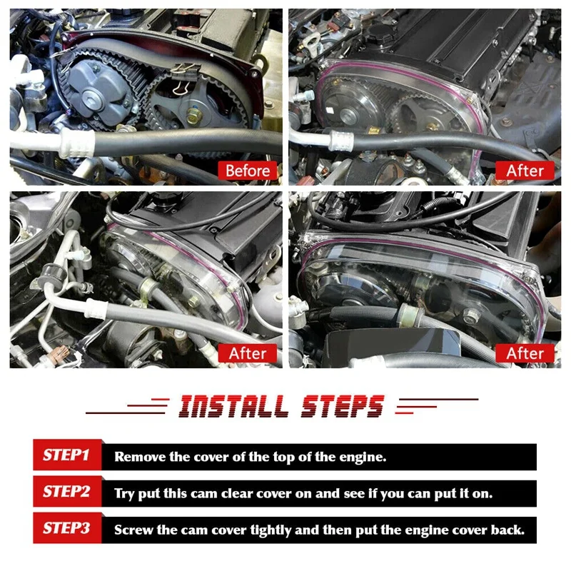 Прозрачная крышка ремня ГРМ для Mitsubishi Lancer Evolution EVO 9 IX Mivec 4G63 05-07