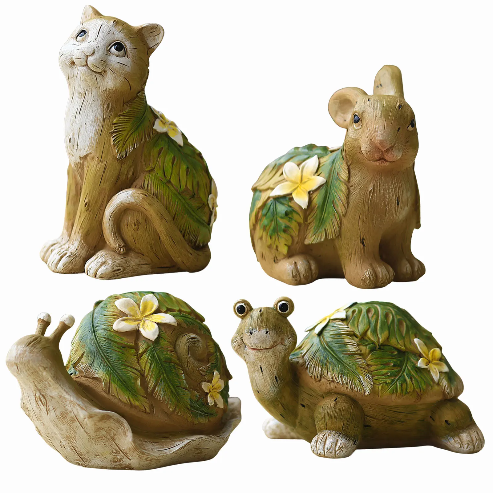 

Садовые статуи кролика, декоративные водонепроницаемые Статуэтки из смолы в форме животного, для внутреннего двора, газона