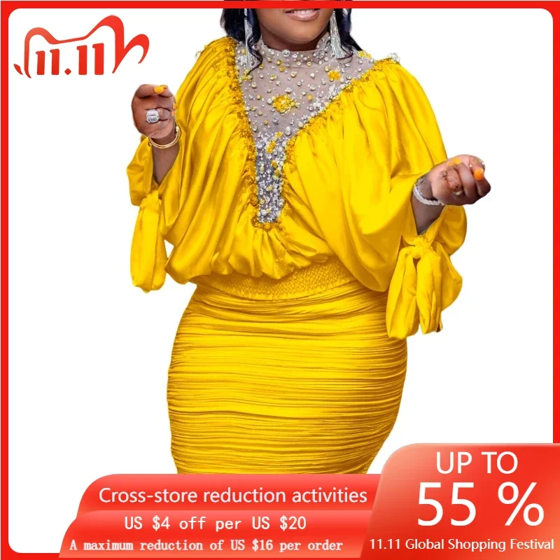 

Одежда для свадебной вечеринки в африканском стиле для женщин, летние элегантные комплекты из 2 предметов с топом и юбкой из полиэстера с коротким рукавом в африканском стиле, красный и белый цвета