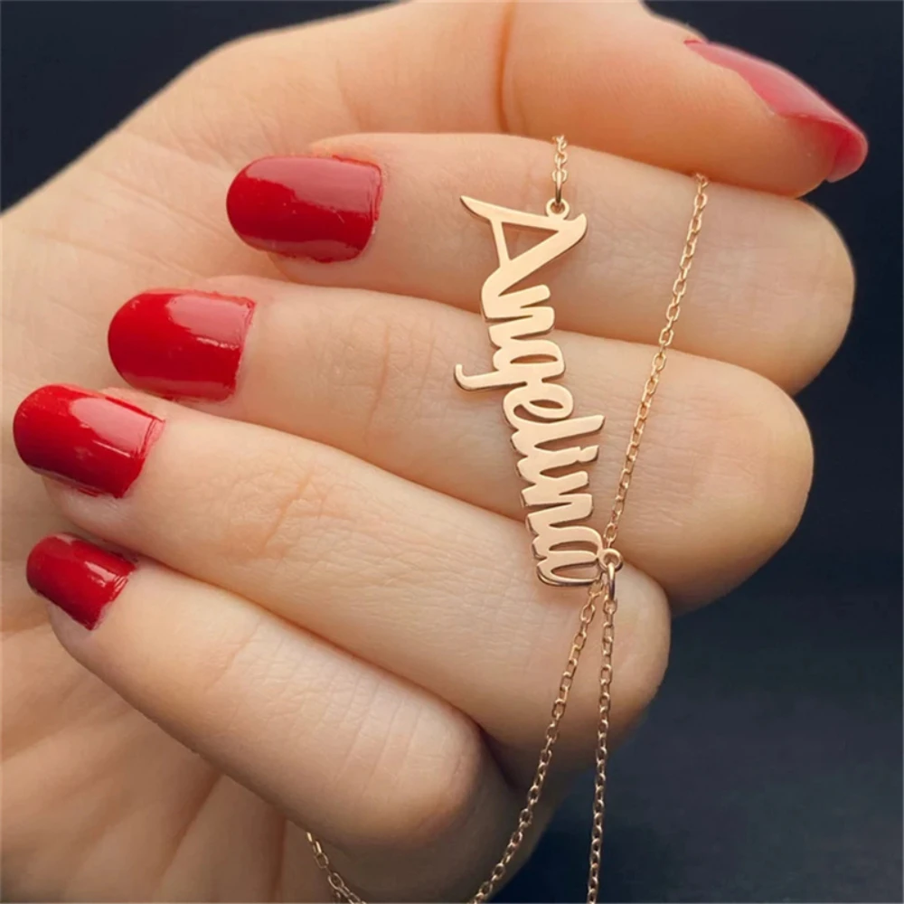 Orazio Custom Pendant Necklace for Women Gold Color Stainless Steel 100 Styles Personalized Letter Name Neck Chain Jewelry Gift