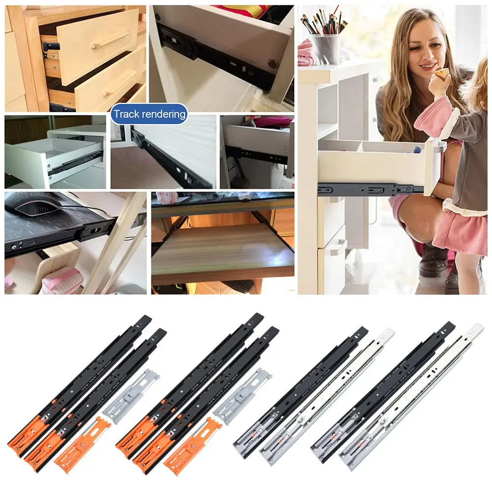 

Furniture Accessories Rebound Damped Buffer Track Cabinet Runners Slide Steel Bearing Slides Keyboard Drawer Slides