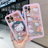 sanrio hello kitty case for iphone 13 12 11 pro max x xr xs 8 7 plus se laser case for women girl y2k luxury trendy aesthetic