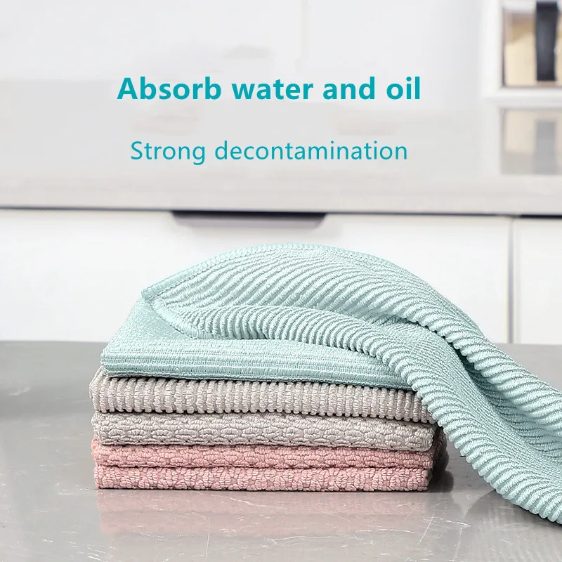 

Microfiber Towel Dishcloth For Car Kitchen Home Cleaning Tools Washing Plates Towels Absorbent Rag Thickened Non-stick Oil Rags