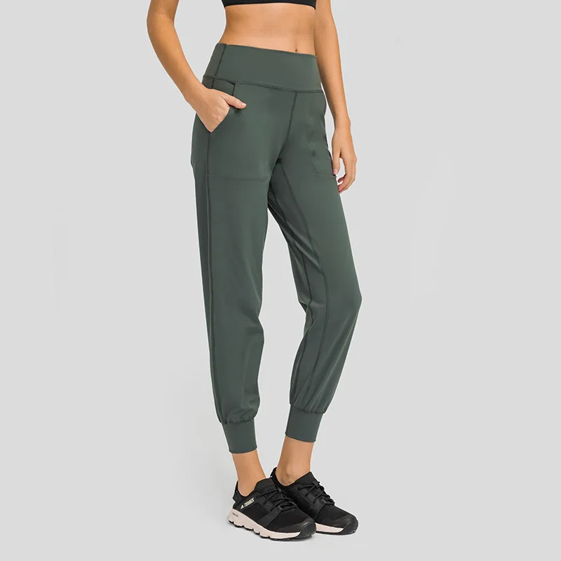 

2022 Autumn and Winter New Loose Straight-leg Yoga Pants Women's Waist Nine-point Sports Fitness Pants Jogger Pants Gym Clothing
