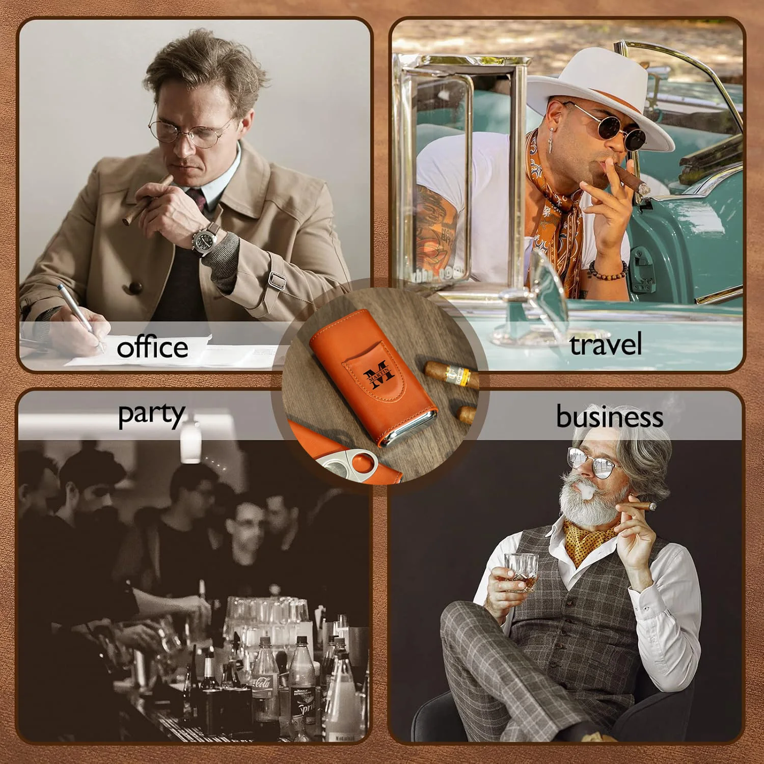 Кожаный держатель для сигар