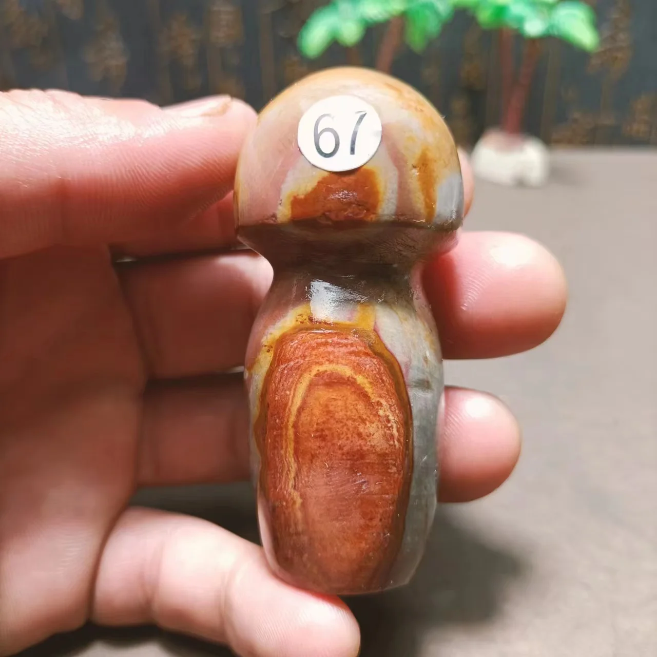 Природный ручная резьба энергетический Океанский камень минерал рейки гриб