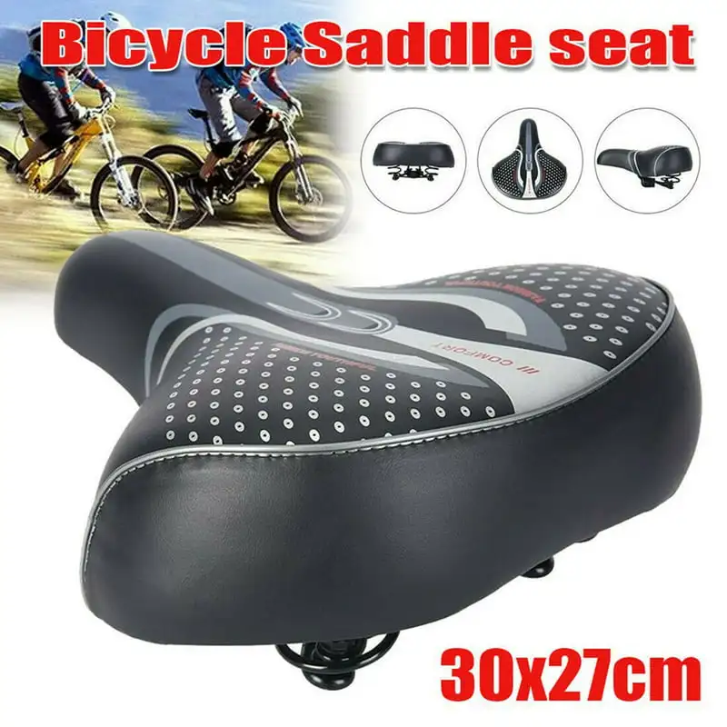 

Extra Wide Big Bum Bike Gel Soft Pad Saddle Seat Sporty, Black