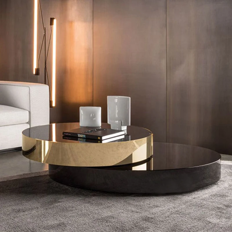 

Stainless steel coffee table simple personality modern creative simple sofa coffee table round coffee table