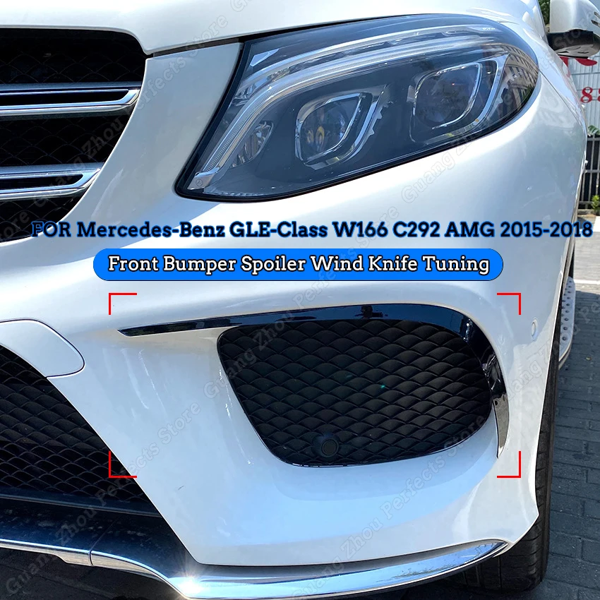 

Передний бампер для Mercedes Benz W166 C292 AMG, спойлер для губ, сплиттер, ветровой нож, противотуманная фара, крышка радиатора, тюнинг 2015 2016 2017 2018