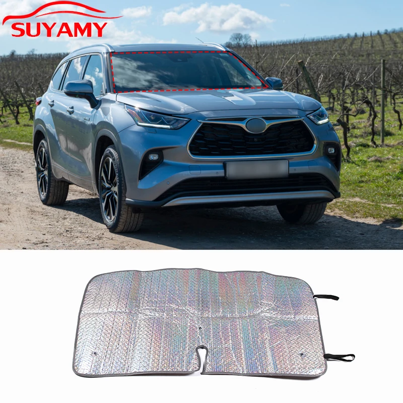 

Car Sun Shade UV Protection Sunshade Windshield Cover For 2015-2022 Toyota Highlander Auto Interior Accessories