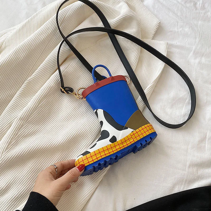 Instagram Mesh Red Creative Women's Special-Interest Design Rain Boots Shoulder Crossbody Funny Accessories Mobile Phone Bag