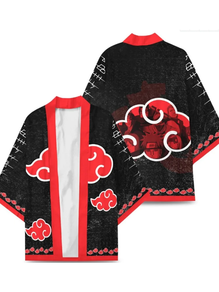 Кимоно косплей костюм Anime Naruto Konoha Kurama Uchiha Sharingan Symbol Seven Generations Cloak Haori Sasuke Kakashi подарки.