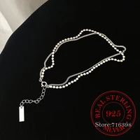 leg bracelet 925 sterling silver double layer round anklet bracelet female simple temperament sexy hot chain jewelry party gift