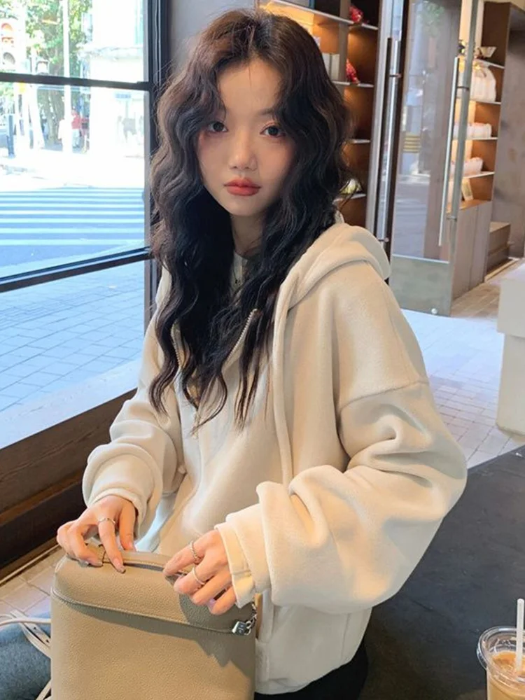 La Chabell темно-серая толстовка с капюшоном для женщин 2024 осень и зима новая