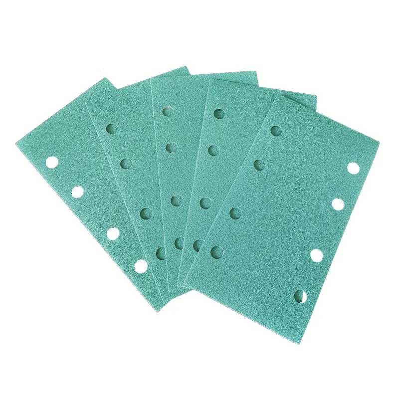 Rectangular Dry Sandpaper Green 95/180mm 8-hole Flocking Sandpaper To Polish Car Putty