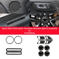 carbon fiber interior trim sticker decoration style car accessories for ford mustang 2015 2019 interior modification accessories