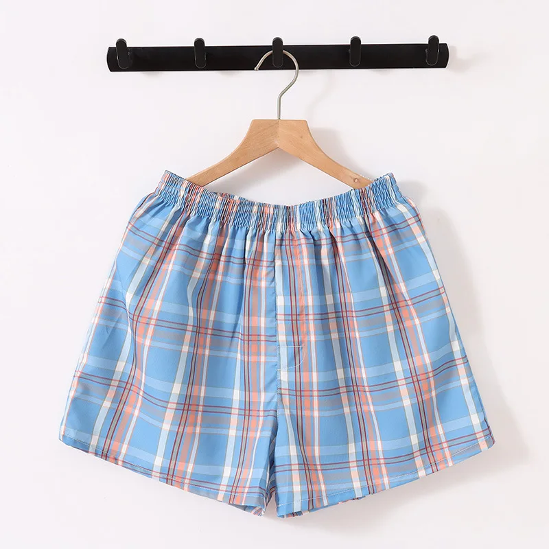 3pcs Arrow Pants Mens Boxers Men Loose Panties Plaid Wide Leg Boxer Shorts Homewear Breathable Underwear Quick-drying Underpants