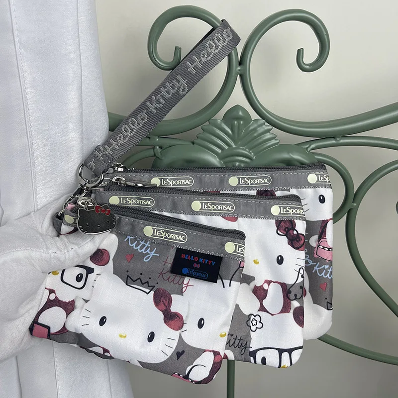 

3Pcs Kawaii Sanrio Hellokitty Coin Purse Cute Print Set Combination Student Key Cosmetic Bag Waterproof Storage Bag Gift Couple