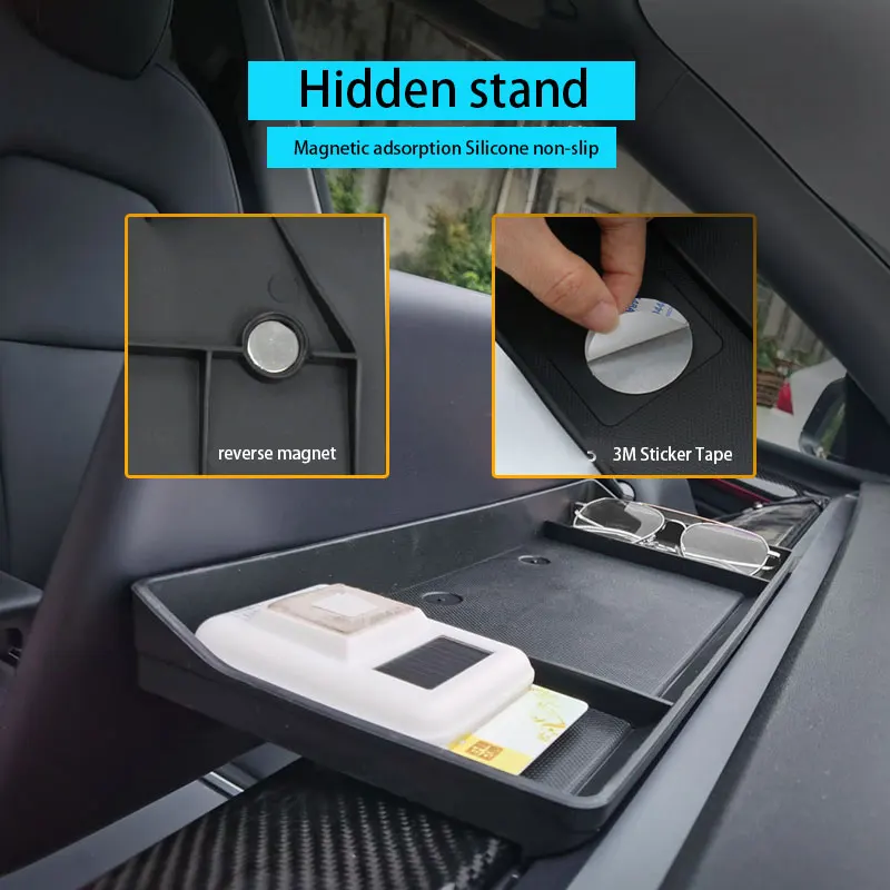 

Invisible Organization Tray Tissue Box Car Accessories Interior For Tesla Model 3 Y Car Silica Organizer Screen Rear Storage Box