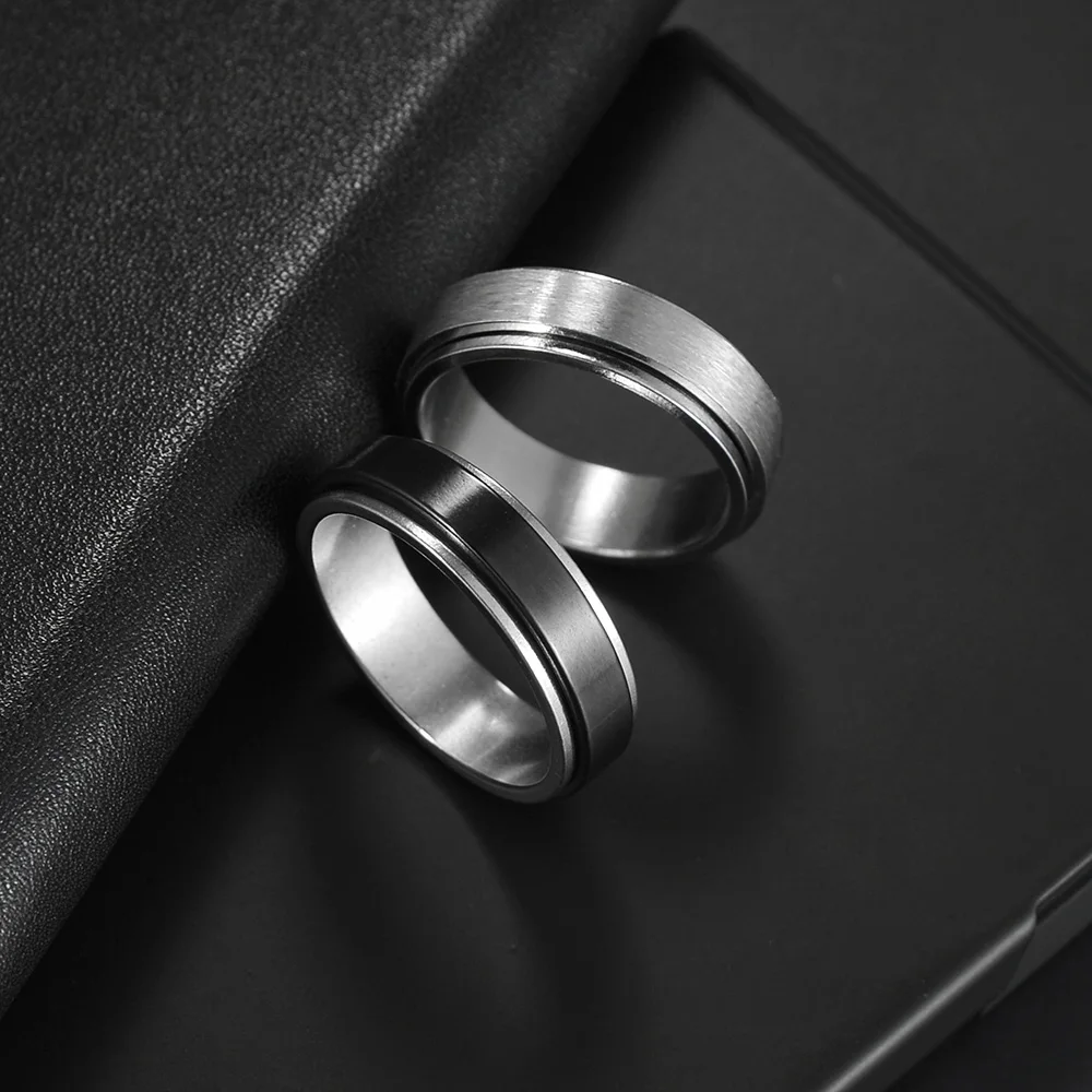 Тревожное кольцо Figet Spinner Кольца для женщин и мужчин нержавеющая сталь вращается
