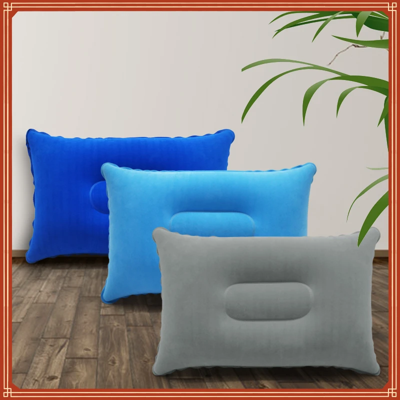 

New in Ultralight Inflatable PVC Nylon Air Pillows Camping Sleep Cushion Travel Hiking Beach Car Plane Head Rest Camp Gears chri