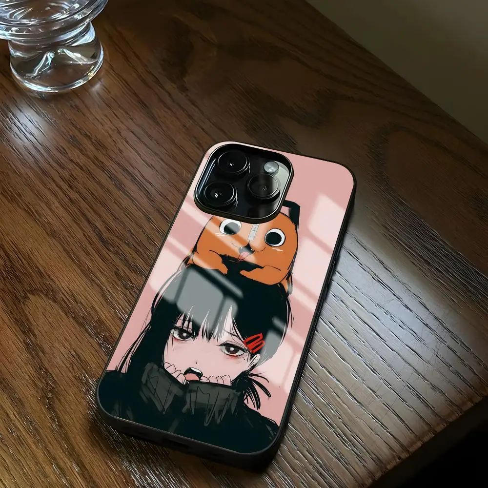 Фото Чехол для телефона Chainsaw Man Higashiyama Kobeni для iPhone 17 Air 16 e 15 14 13 12 11 Plus Mini Pro Max, стеклянный магнитный чехол. №4