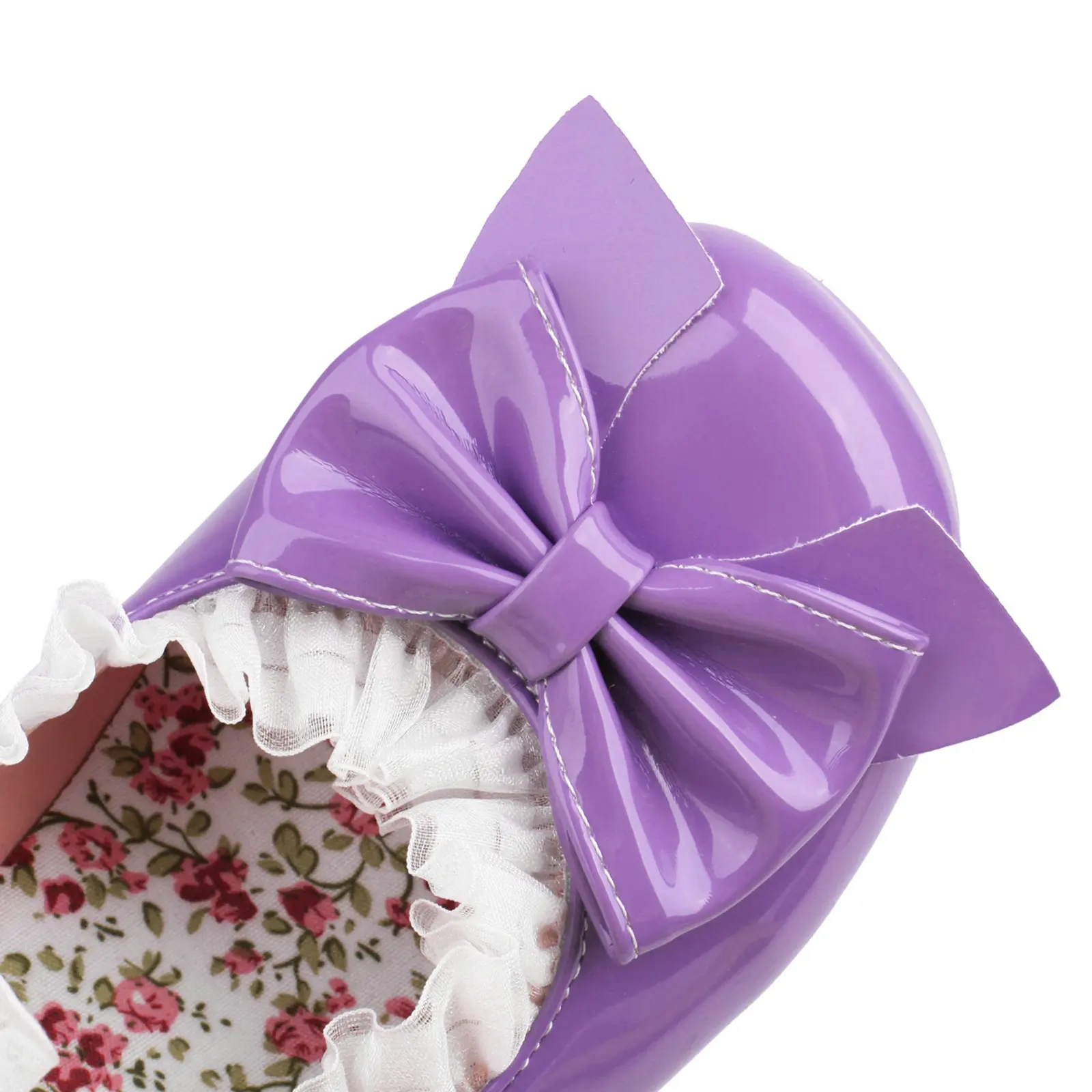 Eokkar Lolita Shoes Mary Janes Patent Leather Block Heel Pumps with Bow Kawaii Shoes for Women Platform Cute Pumps Cosplay Shoes