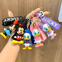 5 pcs disney donald duck daisy mickey minnie keychain cute keyring fashion lucky couple bag ornament key chain car pendant gift