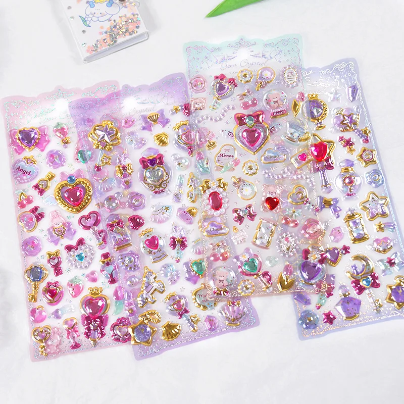 20PCS/LOT My Shining Gems Creative PVC Sticky Stickers Set 9*20cm Japanese Fashion Stationery Gift Free Shipping