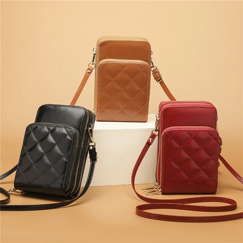 

Hot Sell Mobile Phone Bags With Metal Opening Crossbody Bags Women Mini PU Leather Shoulder Messenger Bag For Girls Gift New