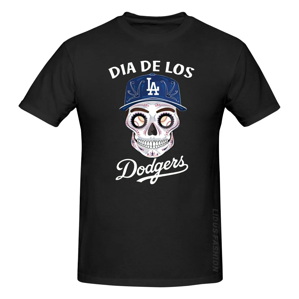 

Женская футболка с коротким рукавом Dia De Los Dodger, футболка с изображением сахарного черепа на Хэллоуин