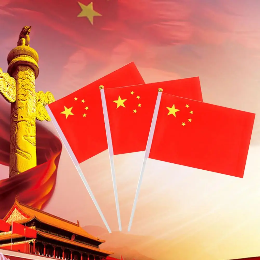 Яркие изысканные маленькие китайские флаги с гладкой поверхностью 10 шт. - купить