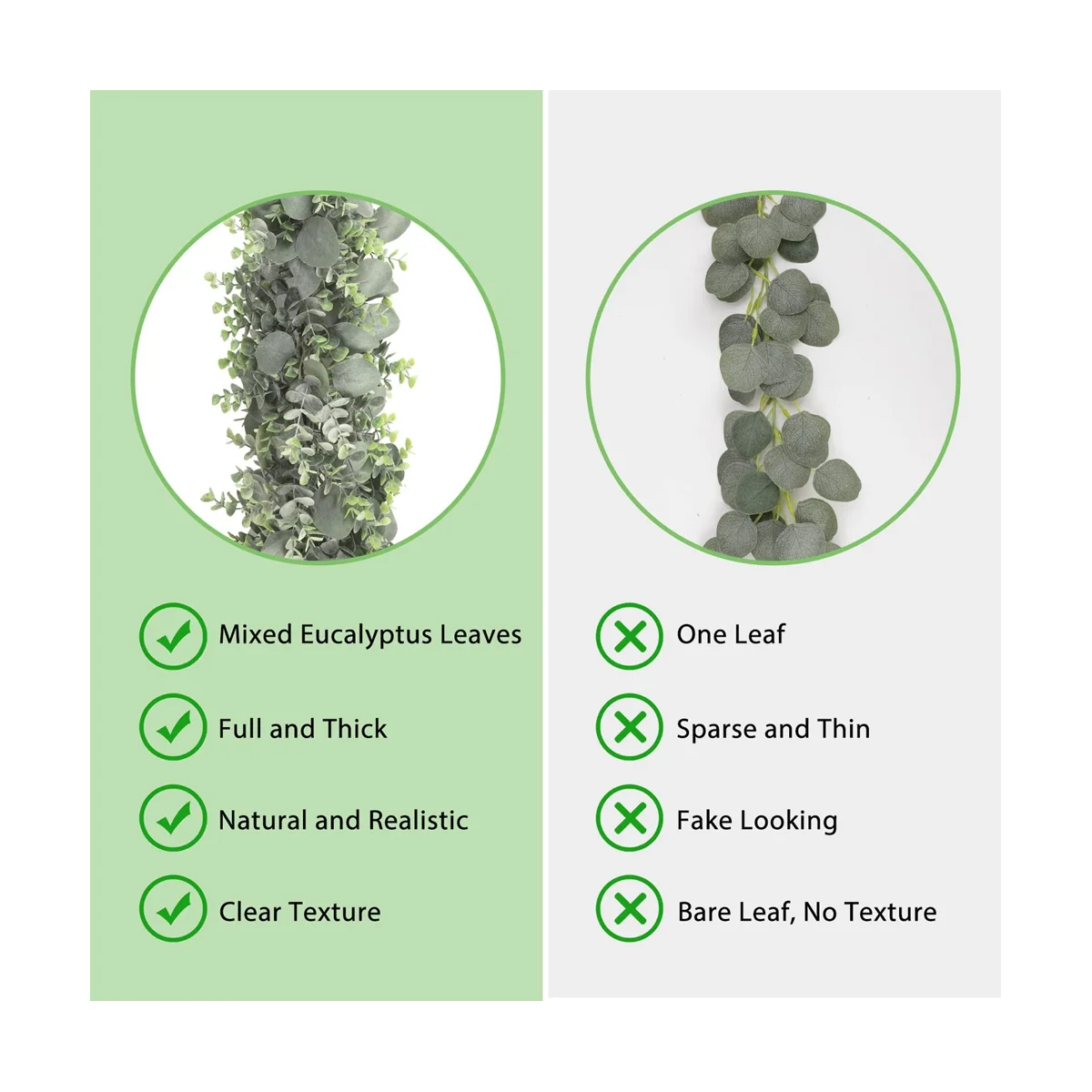 Гирлянда из искусственного эвкалипта 2 шт. 6 фута