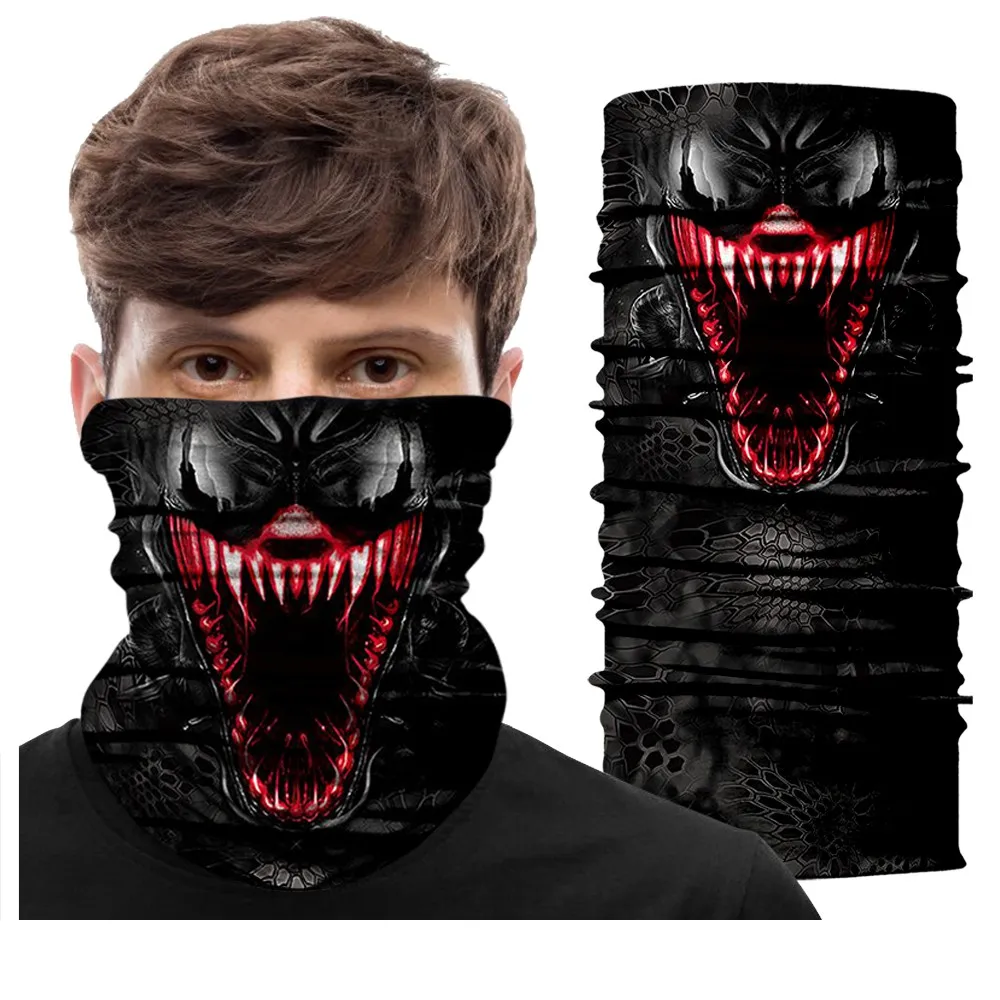

Army Tube Buff Bandana Balaclava Venom Seamless Scarf Sport Headband Chusta Protective Neck Gaiter Punisher Half Mask Summer Men