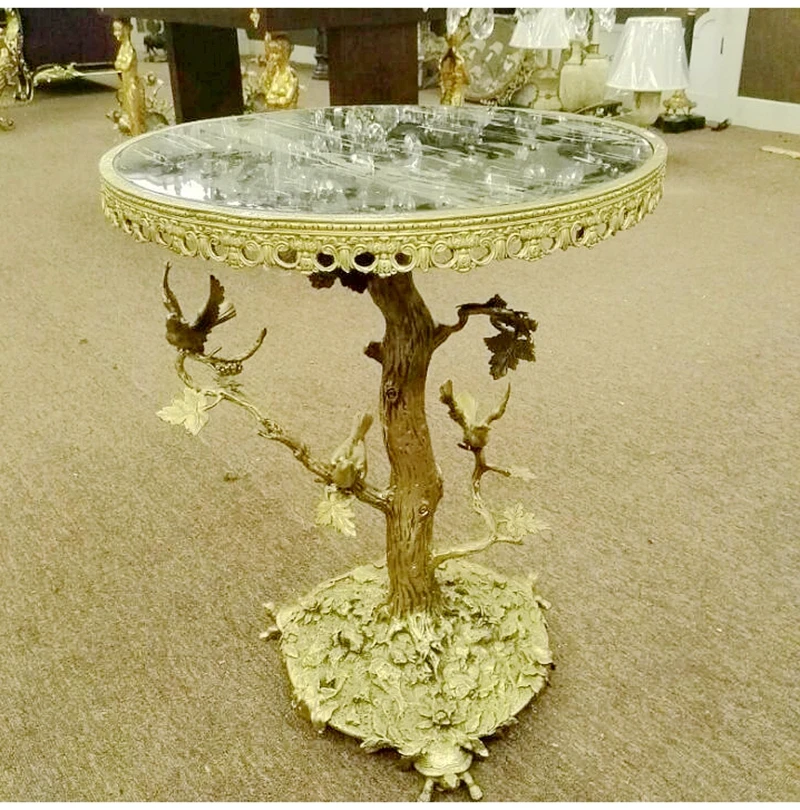 Итальянская барочная полностью медная резная черепаха Виноградная лоза птица