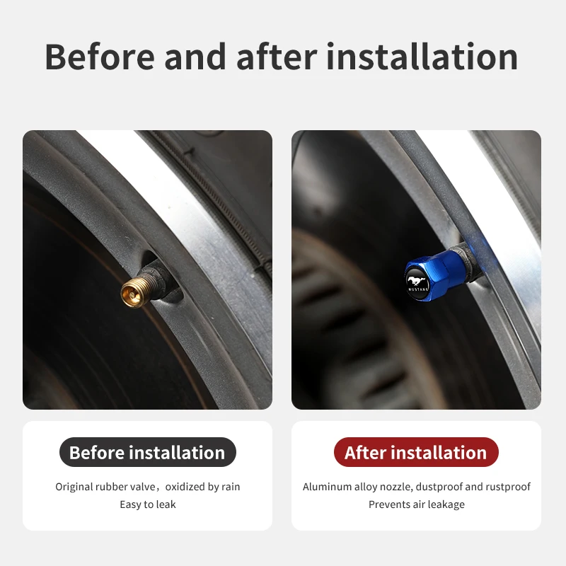 Колпачки клапанов для автомобильных колес Ford ST Racing RS S Mustang Kuga Fiesta Fusion Mondeo Edge Focu 4