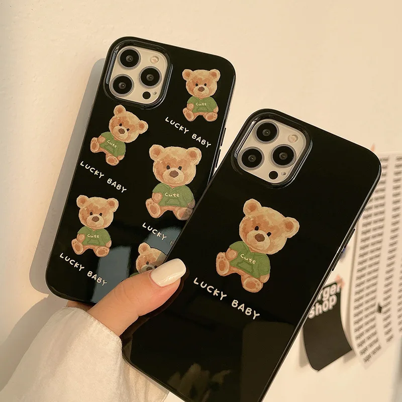 

For iphone case Cute and cool bear couple phone case For IPhone 11 12 13 Pro Max Case X XS Max XR case 7Plus 8Plus case