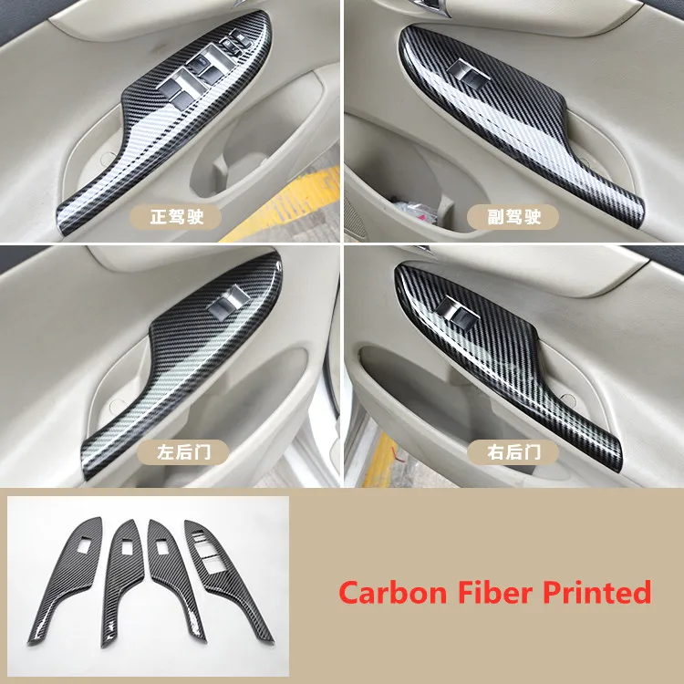 

Наклейка на панель управления окном автомобиля с принтом из углеродного волокна для Toyota Corolla 2007, 2008, 2009, 2010, 2011, 2012, 2013